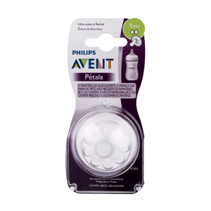 Bico Mamadeira Avent Pétala Nº2 – 1m+ Com 02 Unidades