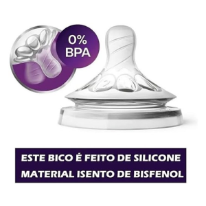 Bico Mamadeira Pétala Nº3 – 3m+ – 02 Unidades – Philips Avent (Transparente)