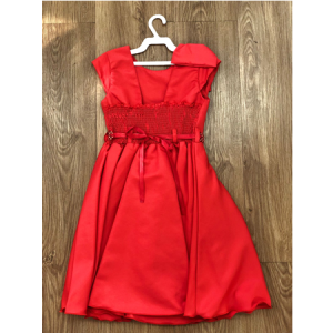 Vestido Vermelho Laço no Ombro